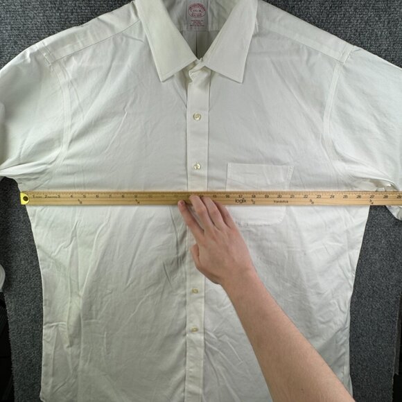 Brooks Brothers Men Non Iron Button Up Long Sleeve 17.5 36 Traditional White - Picture 5 of 16